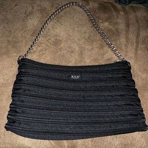 BAM BAGS ORIGINAL ZIP PURSE BLACK ZIPPER CHAIN STR